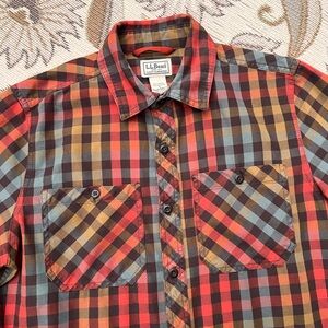LL Bean Plaid Shirt Button Down Checkered S Small